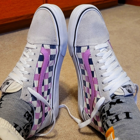 Purple and Tan Women's size 8.5 Vans *Spring Clearance* - Picture 1 of 7